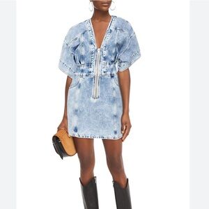 IRO Liera Acid-wash Denim Mini Dress EU 38 (US 6)